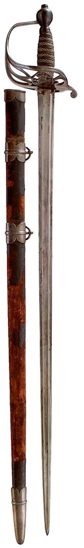 OF INDIAN ARMY INTEREST - AN 18TH CENTURY BRITISH OFFICER'S SPADROON WITH LATER INDIAN HILT, (1 of 12)