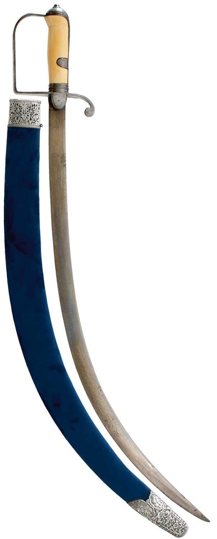 1796 PATTERN CAVALRY OFFICER'S SWORD WITH TROPHY INDO-PERSIAN SHAMSHIR BLADE, (1 of 20)