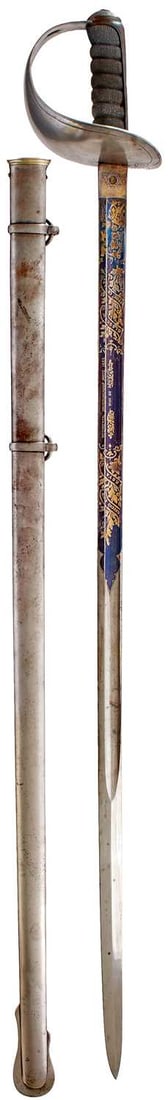 A RARE 1821 PATTERN BLUED AND GILT GLASGOW YEOMANRY CAVALRY PRIZE SWORD, (1 of 20)