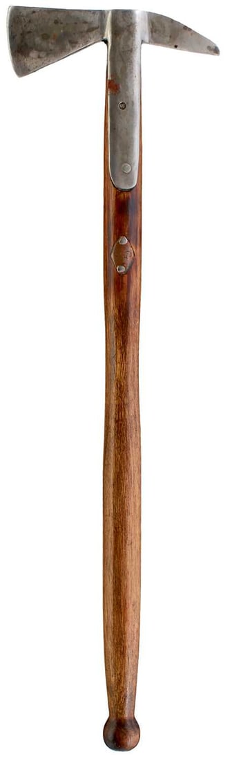 A 19TH CENTURY ROYAL NAVAL BOARDING AXE, (1 of 7)