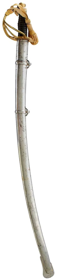 AN AMERICAN CIVIL WAR PERIOD MODEL 1840 CAVALRY SABRE BY AMES & CO,: AN AMERICAN CIVIL WAR PERIOD MODEL 1840 CAVALRY SABRE BY AMES & CO, 90cm curved fullered blade stamped AMES & CO. CABOTVILLE 1849 and US over WD, regulation brass three-bar hilt, wire bound leathe