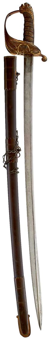 A SCARCE EAST INDIA COMPANY NAVAL OFFICER'S SWORD OF SCOTTISH CLAN CAMPBELL INTEREST (1 of 19)