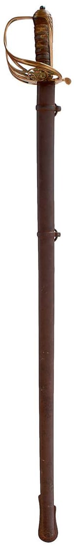 AN 1822 PATTERN INFANTRY OFFICER'S SWORD,: AN 1822 PATTERN INFANTRY OFFICER'S SWORD, 82cm blade by Wilkinson, serial no. 32108 for 1893, etched with scrolling foliage, crowned VR cypher, crowned Royal arms and laurel wreaths, regulation pierce