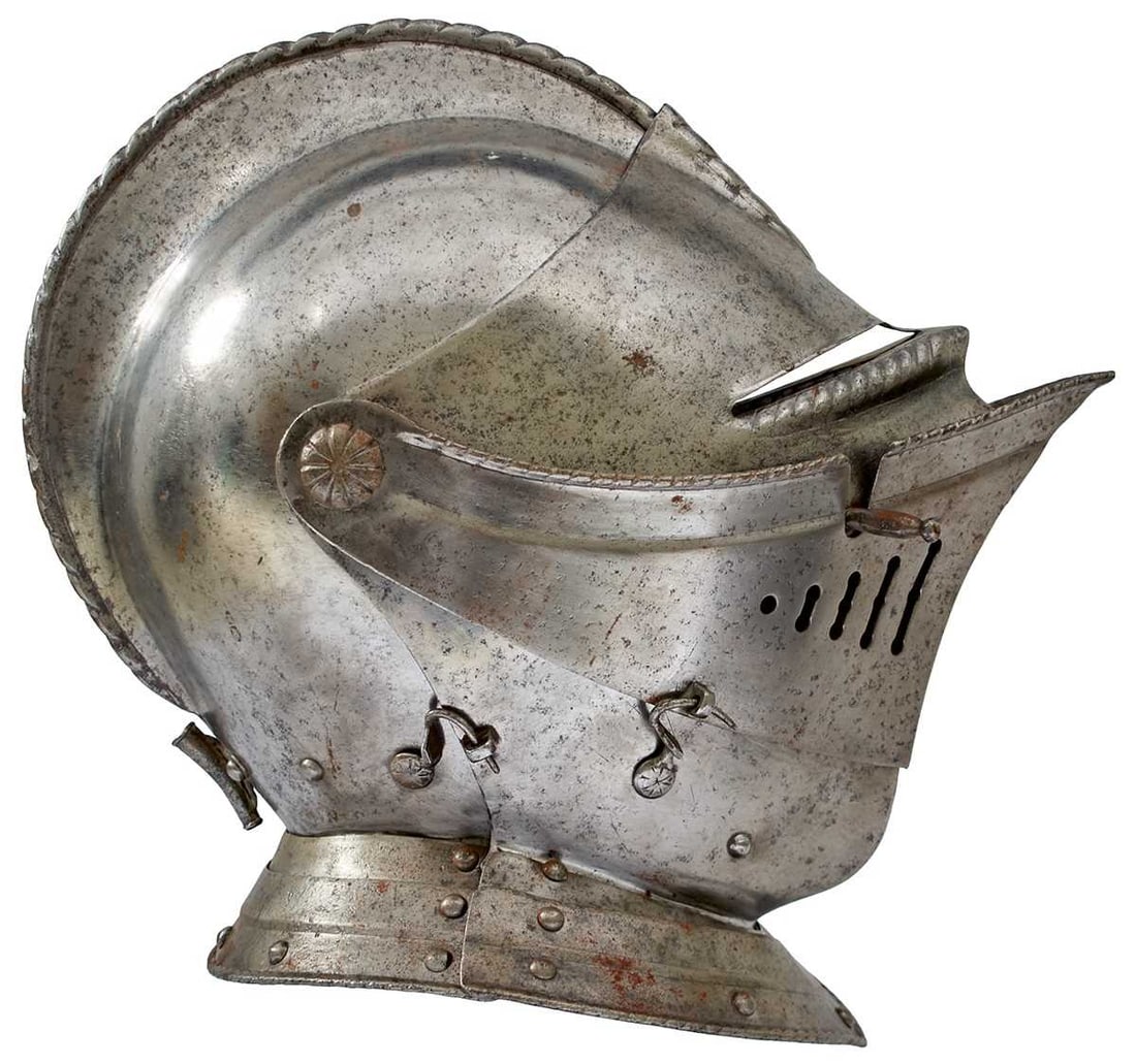 A GOOD COPY OF A NORTH EUROPEAN CLOSE HELMET, (1 of 15)