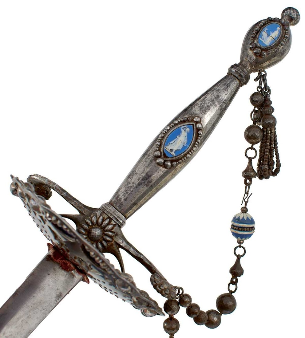 A VERY RARE 18TH CENTURY WEDGWOOD JASPERWARE SMALLSWORD BY MATTHEW BOULTON, (1 of 20)