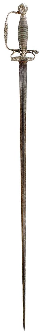 AN 18TH CENTURY CONTINENTAL SILVER HILTED SMALLSWORD, (1 of 13)