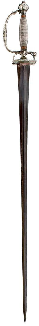 AN 18TH CENTURY CONTINENTAL SILVER HILTED SMALLSWORD, (1 of 12)