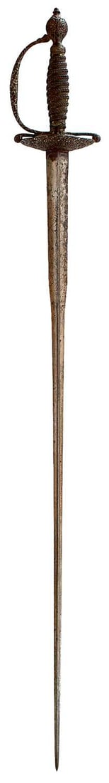 AN 18TH CENTURY ENGLISH STEEL HILTED SMALLSWORD, (1 of 14)