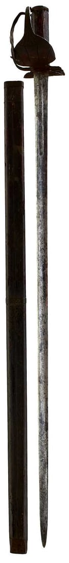 A 17TH CENTURY ENGLISH INFANTRYMAN'S PROTO-MORTUARY SWORD, (1 of 19)