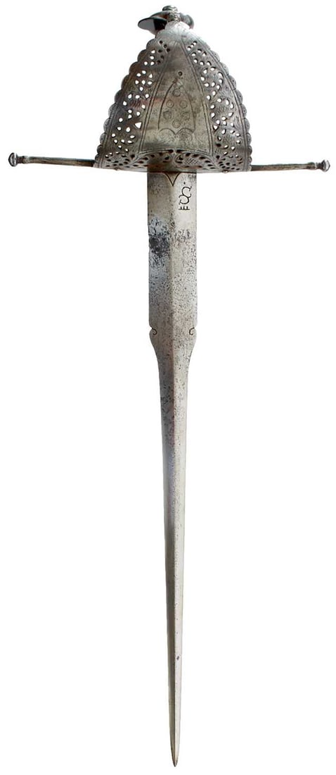 A SPANISH LEFT HAND DAGGER IN THE MID 17TH CENTURY STYLE, (1 of 9)
