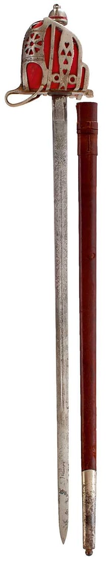 A GVIR ARGYL & SUTHERLAND HIGHLANDERS OFFICER'S BASKET HILTED BROADSWORD, (1 of 19)