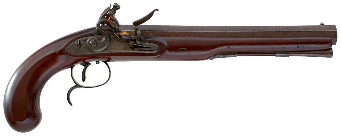 A 16-BORE FLINTLOCK DUELLING PISTOL BY JOHN RICHARDS, (1 of 17)