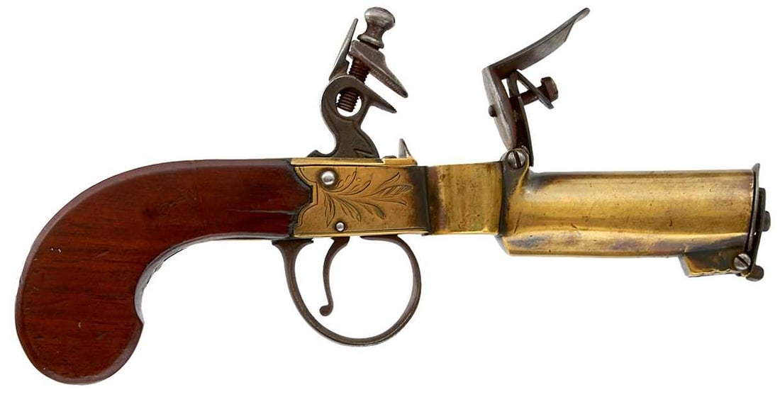 A FLINTLOCK TINDER LIGHTER, (1 of 13)