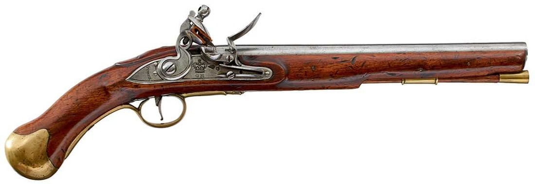 A .560 CALIBRE PATTERN 1801 FLINTLOCK LONG SEA SERVICE PISTOL, (1 of 12)