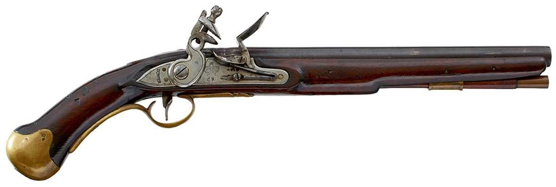 A .560 CALIBRE PATTERN 1796 FLINTLOCK LONG SEA SERVICE PISTOL, (1 of 17)