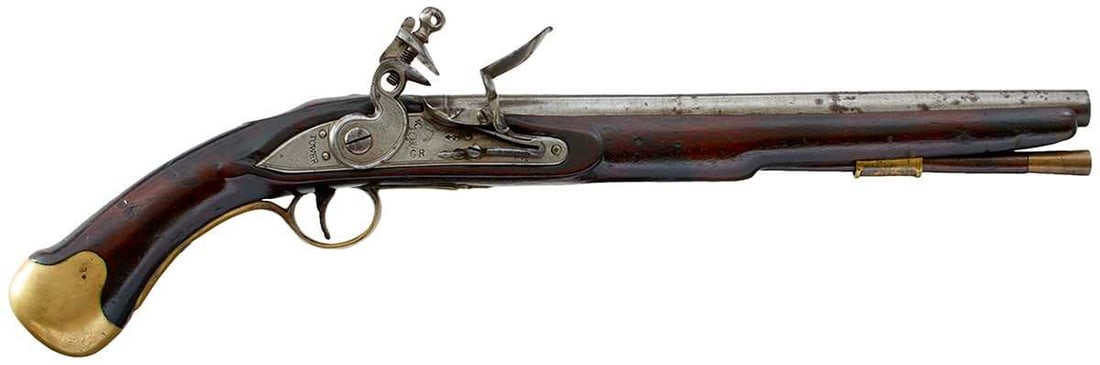 A .650 CALIBRE PATTERN 1796 FLINTLOCK LONG SEA SERVICE PISTOL, (1 of 14)