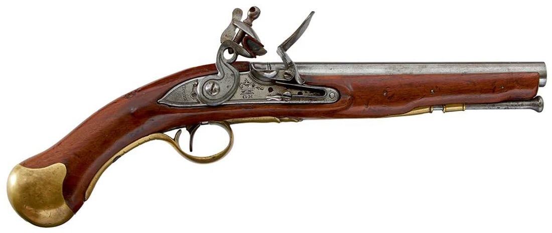 A .560 CALIBRE ARSENAL SHORTENED FLINTLOCK SHORT SEA SERVICE PISTOL, (1 of 15)