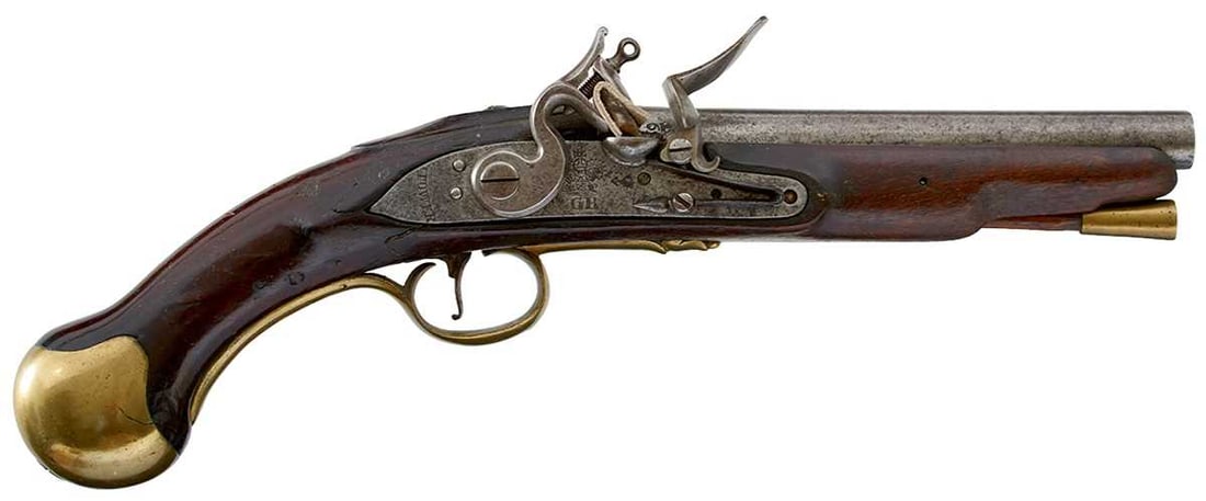 A .550 CALIBRE ARSENAL SHORTENED FLINTLOCK SHORT SEA SERVICE PISTOL, (1 of 14)