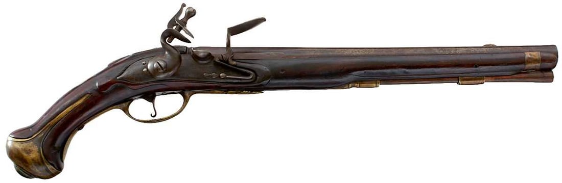 A .700 CALIBRE PRUSSIAN MODEL 1731/1742 (?) FLINTLOCK CAVALRY PISTOL, (1 of 13)