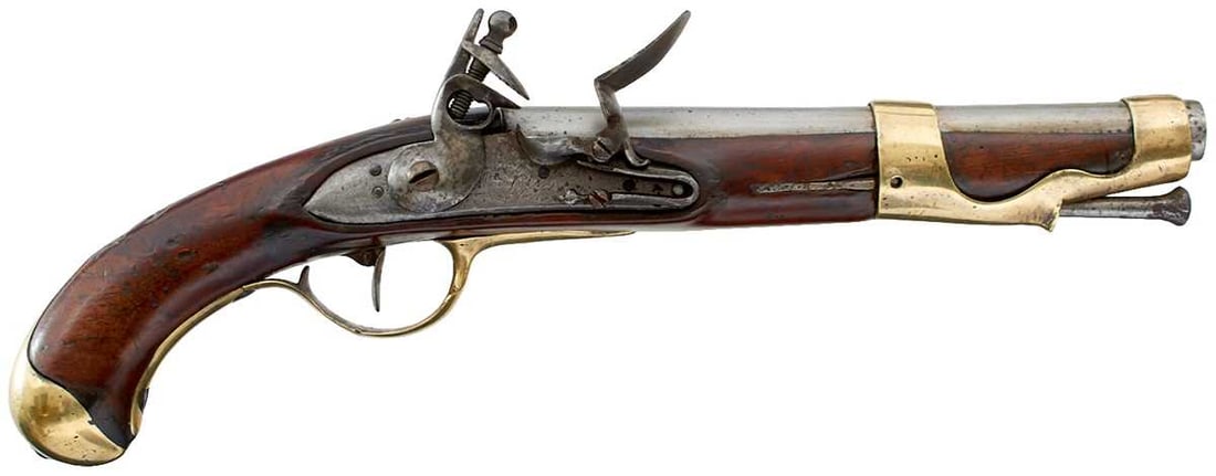 A .700 CALIBRE FRENCH MODEL 1763-66 FLINTLOCK DRAGOON PISTOL, (1 of 16)