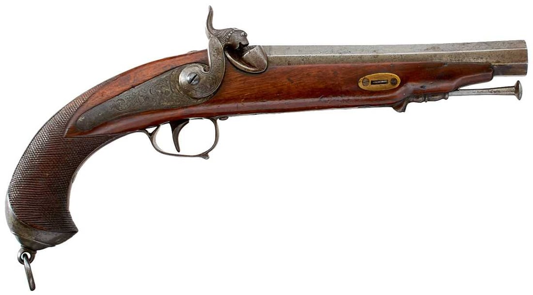 A .650 CALIBRE PERCUSSION SPANISH OFFICER'S PISTOL, (1 of 13)