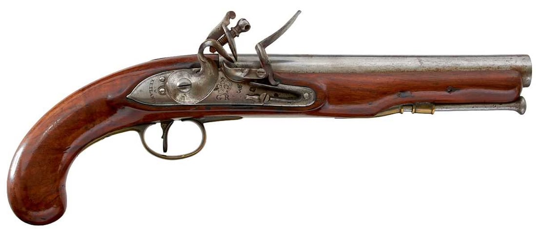A .750 CALIBRE FLINTLOCK PATTERN 1796 HEAVY DRAGOON PISTOL, (1 of 14)
