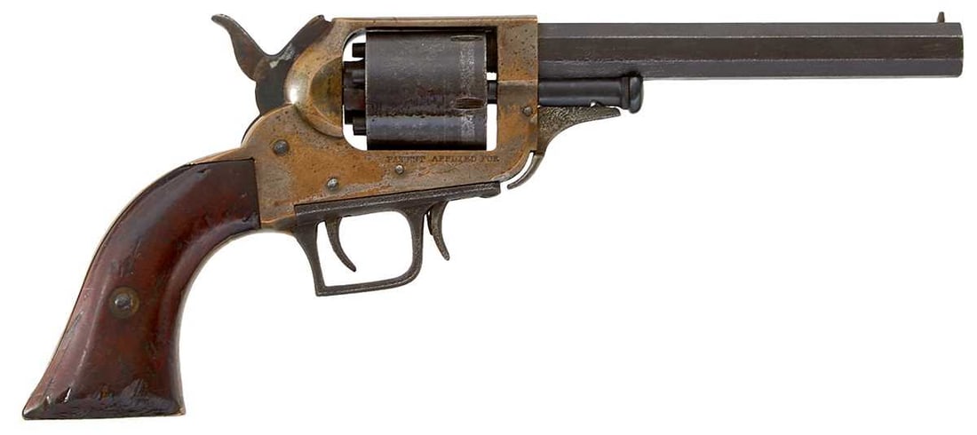 A .36 CALIBRE PERCUSSION FIVE-SHOT TWIN TRIGGER WHITNEY HAND ROTATED REVOLVER, (1 of 14)