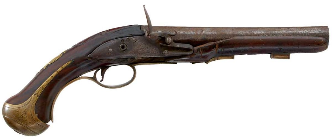 A 22-BORE FLINTLOCK HOLSTER PISTOL FOR RESTORATION, (1 of 15)
