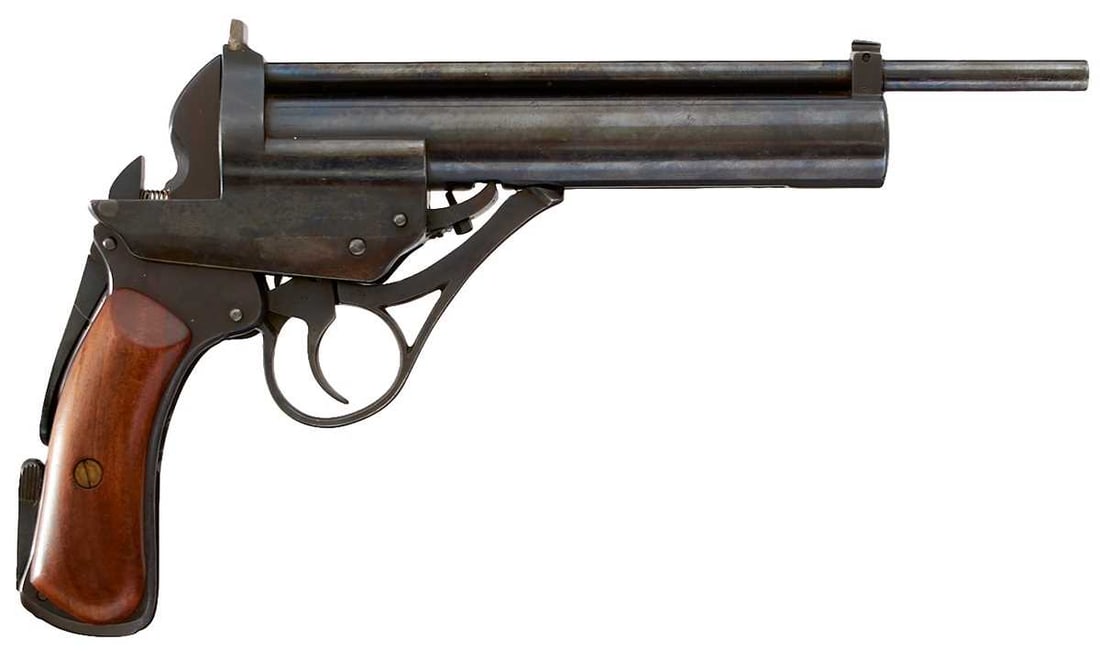 AN ANTIQUE .177 CALIBRE WESTLEY RICHARDS HIGHEST POSSIBLE AIR PISTOL, (1 of 13)