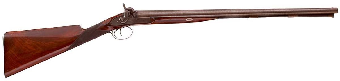 A 15-BORE DOUBLE BARRELLED PERCUSSION SPORTING GUN BY WILLIAM PEACOCK, (1 of 16)