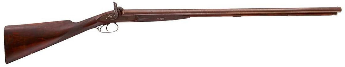 A 14-BORE DOUBLE BARRELLED PERCUSSION SPORTING GUN BY MOORE & HARRIS, (1 of 15)