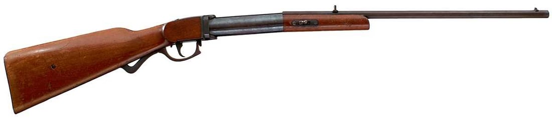 A LATE 19TH CENTURY OR EARLY 20TH CENTURY .25 CALIBRE BUGELSPANNER AIR RIFLE, (1 of 10)