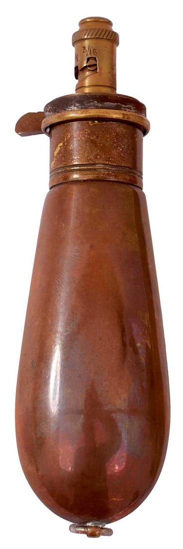 A G & J.W. HAWKSLEY PERCUSSION REVOLVER FLASK, (1 of 6)