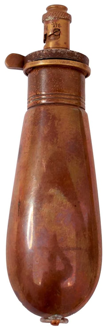 A G & J.W. HAWKSLEY PERCUSSION REVOLVER FLASK, (1 of 6)