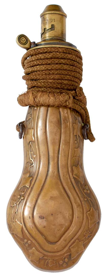 A SCARCE DIXON & SONS POWDER FLASK, (1 of 8)