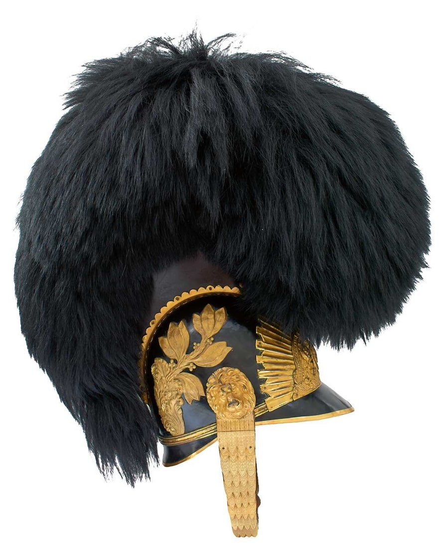 A SCARCE 1822 PATTERN THIRD DRAGOON GUARDS OFFICER'S HELMET, (1 of 20)