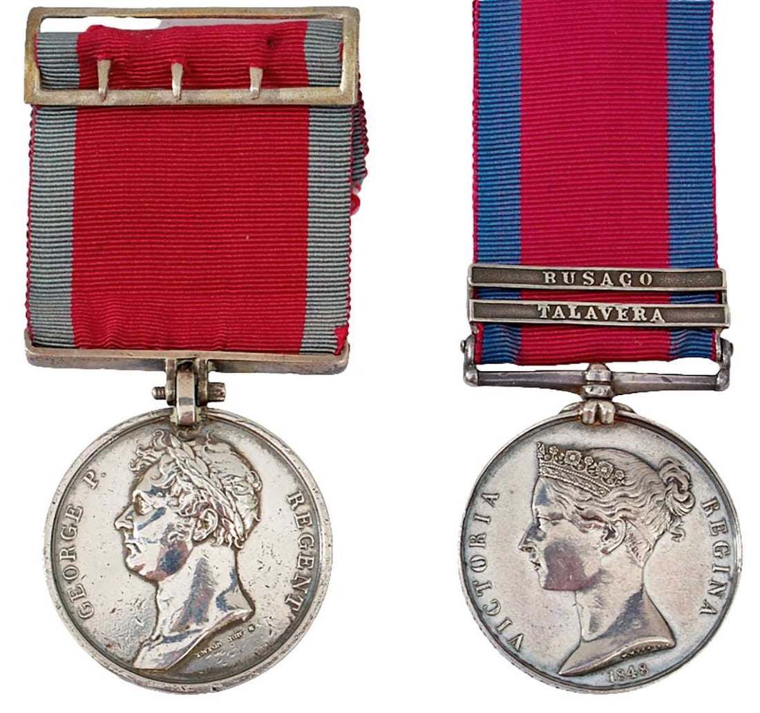 OF WATERLOO AND HOUGEMONT FARM INTEREST - THE WATERLOO MEDAL OF CAPTAIN WILLIAM LOVELACE WALTON (1 of 16)