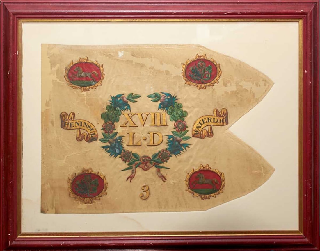 A GEORGIAN PERIOD 18TH LIGHT DRAGOONS SQUADRON HEADQUARTERS GUIDON TO THE THIRD TROOP, (1 of 11)