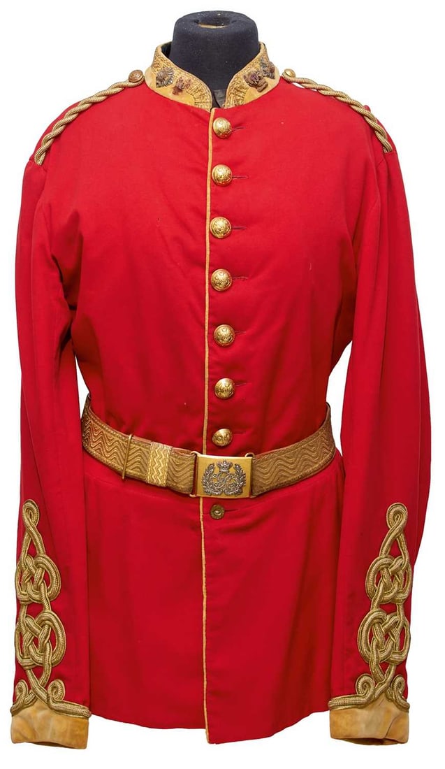 A SCARCE 3RD (PRINCE OF WALES'S) DRAGOON GUARDS OFFICER'S ROUNDED COLLAR TUNIC ENSEMBLE, (1 of 14)