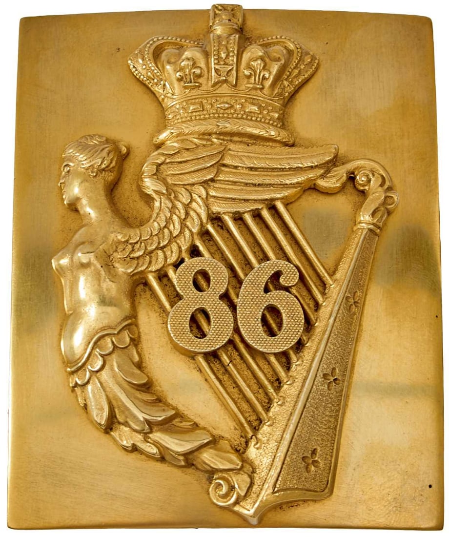 OF IRISH INTEREST: AN 86TH (ROYAL COUNTY DOWN) REGIMENT OF FOOT OFFICER'S SHOULDER BELT PLATE, (1 of 7)