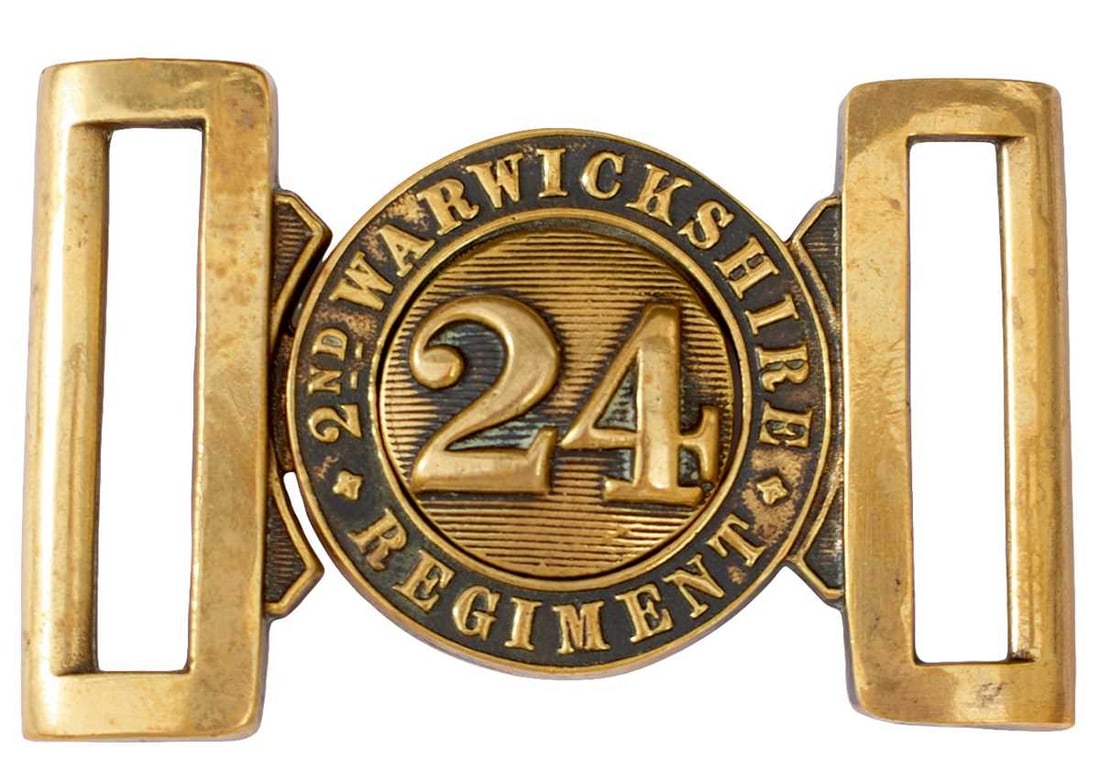 A 24TH REGIMENT OF FOOT (2ND WARWICKSHIRE) OTHER RANK'S WAIST BELT CLASP, (1 of 6)