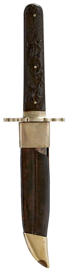 A JOSEPH RODGERS & SONS BOWIE OR SHEATH KNIFE, (1 of 12)