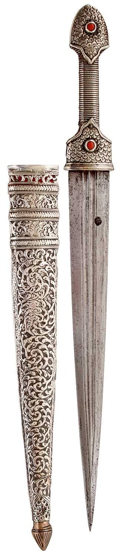 A LATE 19TH CENTURY OTTOMAN KINDJAL, (1 of 15)