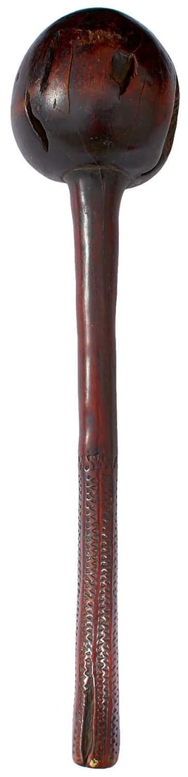 A LATE 18TH OR EARLY 19TH CENTURY FIJIAN ULA OR THROWING CLUB, (1 of 19)