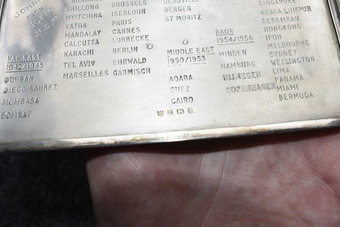 A WORLD WAR II V COMMANDOS SILVER CIGARETTE CASE, - 11