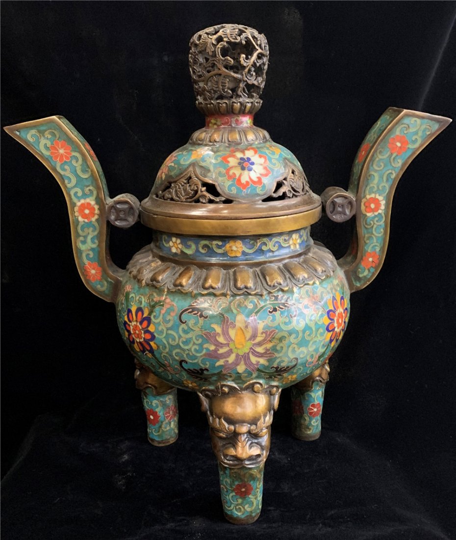 A Fine Qianlong Cloisonne Big Incense Burner (1 of 8)