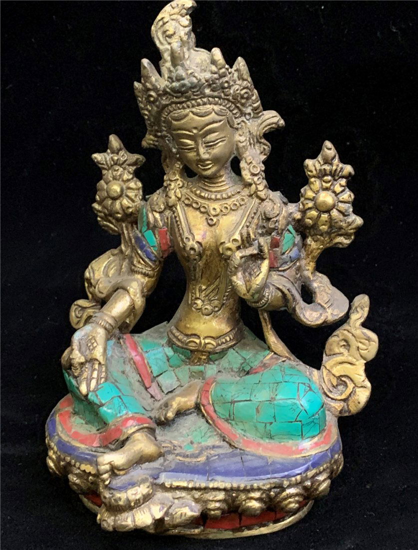 Set with turquoise Gold-Plated Buddha Statue (1 of 5)