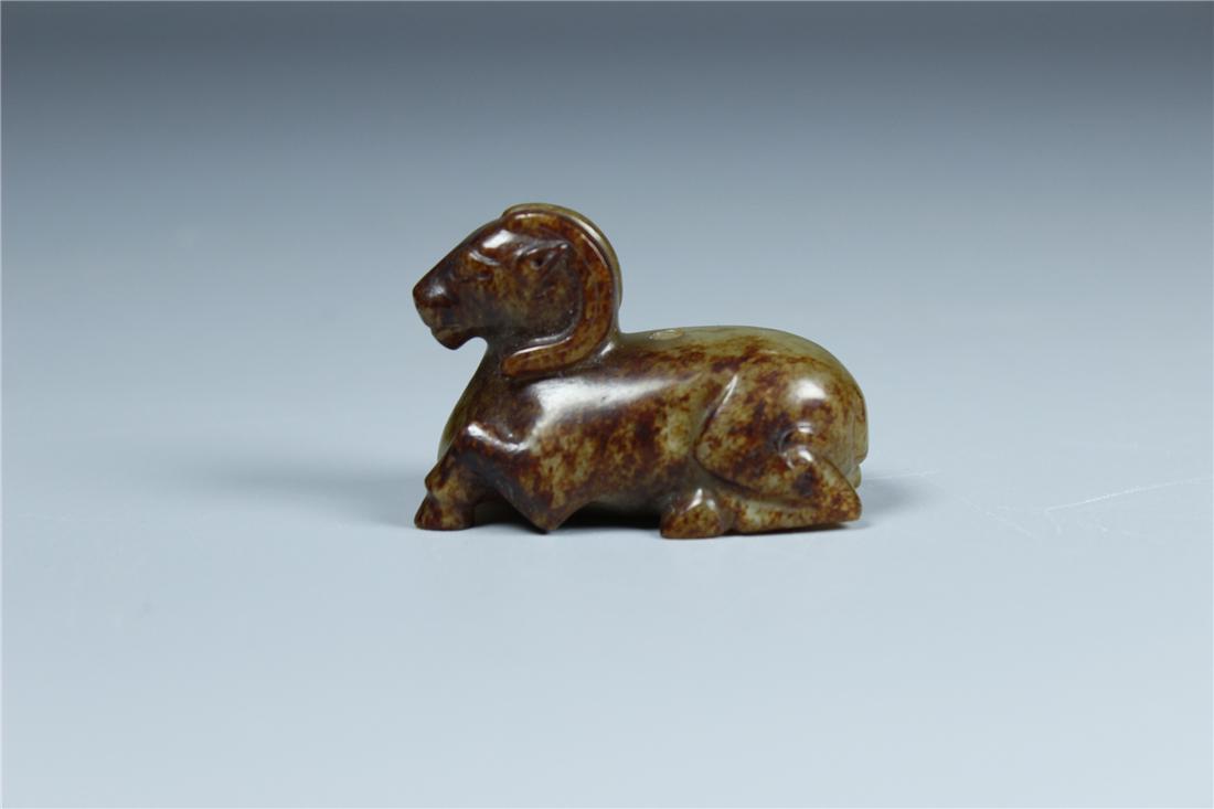 CHINESE CARVED JADE SHEEP HAN DYNASTY (1 of 5)
