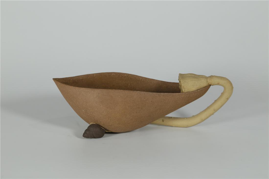 CHINESE YIXING LOTUS BRUSH WASHER QING DYNASTY (1 of 4)