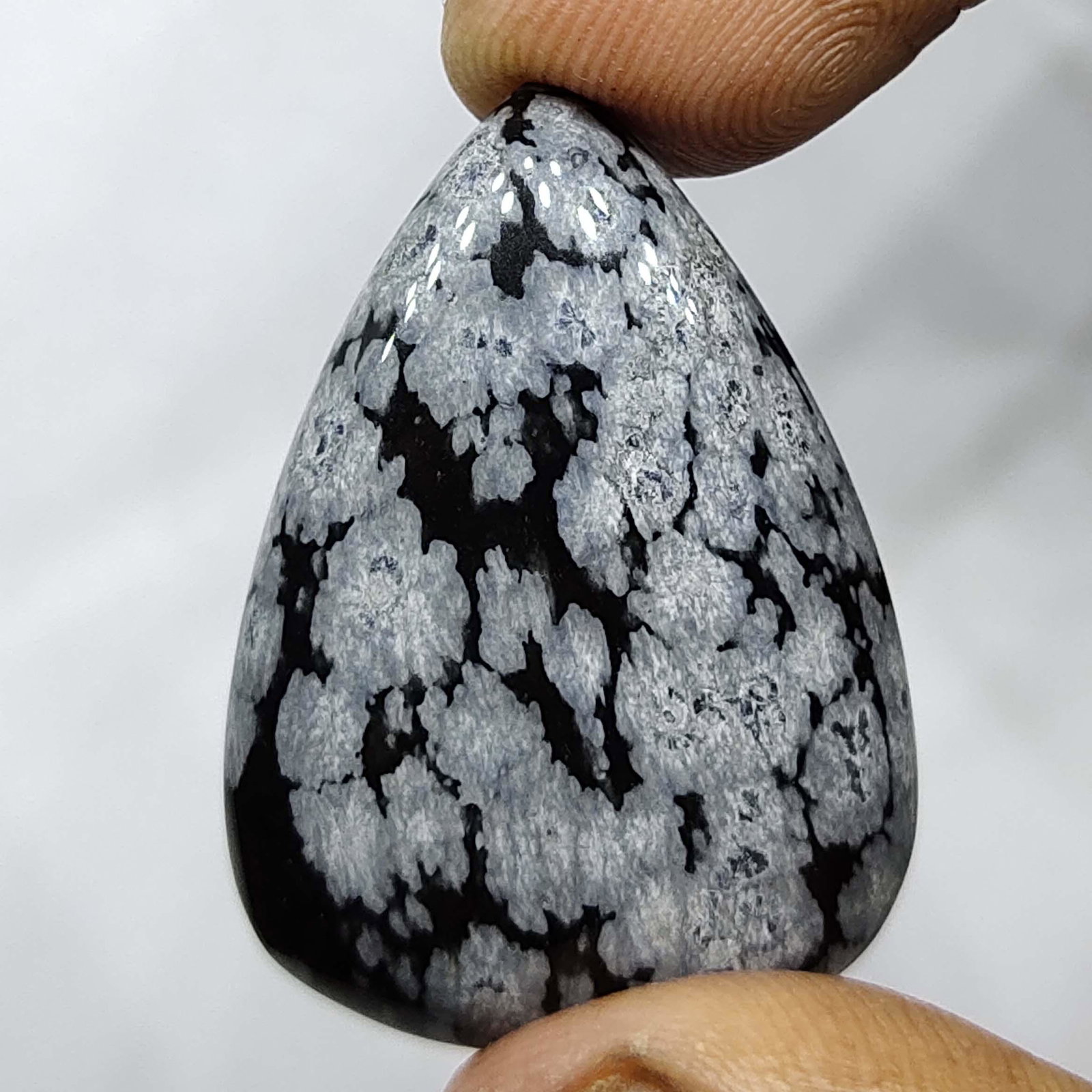 24.80 ct Natural Snow Flake Obsidian: Natural Snow Flake Obsidian with an exact weight is 24.80 ct.Top Quality stone
